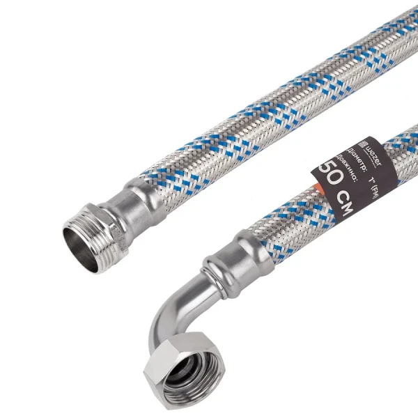 Шланг антивібраційний кутовий WEZER 100см Ø1