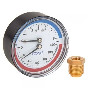Термоманометр Ø63 фронтальний ITAL (6 бар, 120*С) 1/4