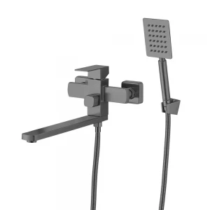 PRO7А-02-GUNGREY ванна одноваж. довг. пов. плоск. вилив нерж. сталь Ø35 (гангрей)