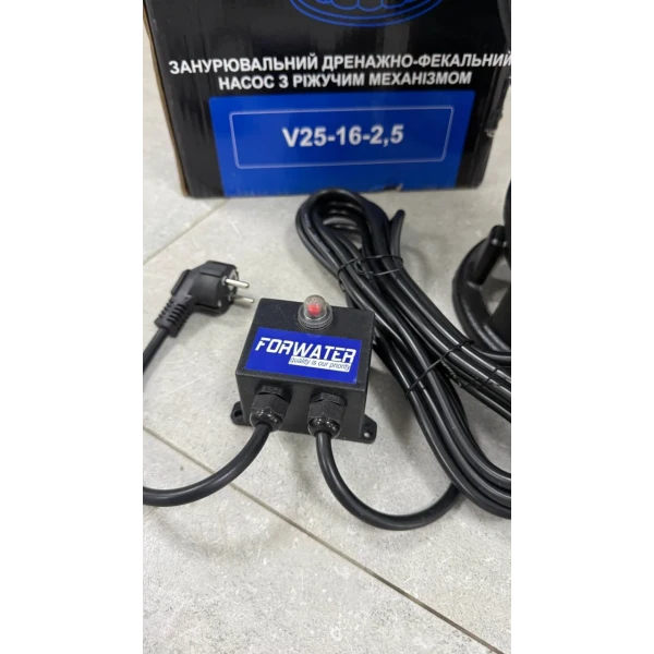 V25-16-2.5  FORWATER дренаж.-канал.+ФРЕЗА+поплав. (2,5 кВт, H=14м, Qmax=16м³/год, штуцер д50м) {1}