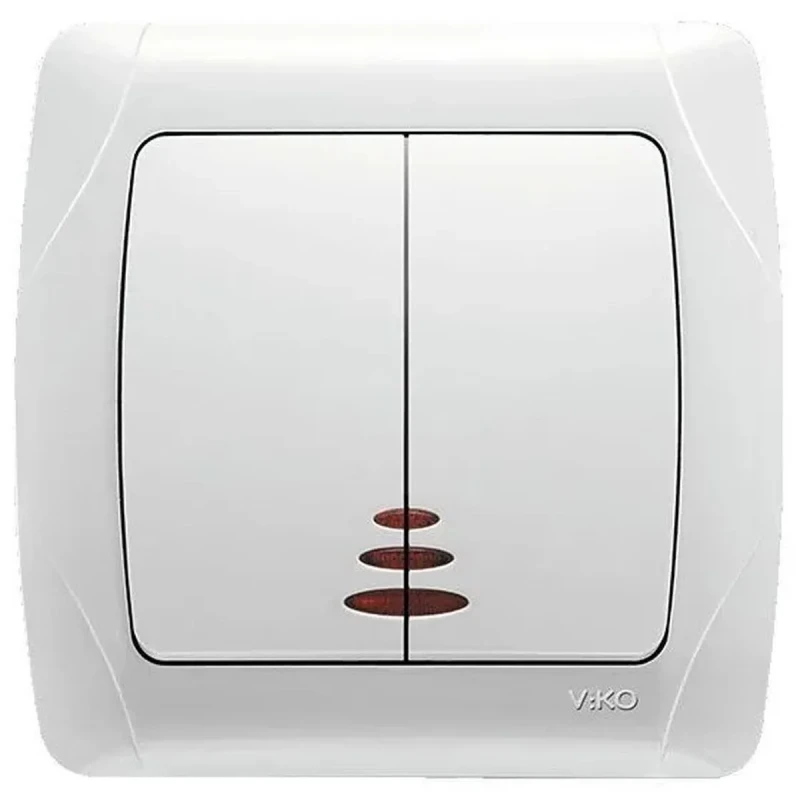 Вимикач VIKO Carmen 2 клавіші з підсвіткою 90561050