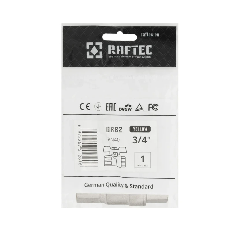 Кран кульовий Raftec YELLOW DN20 (3/4’’) ВВ метелик GRB2