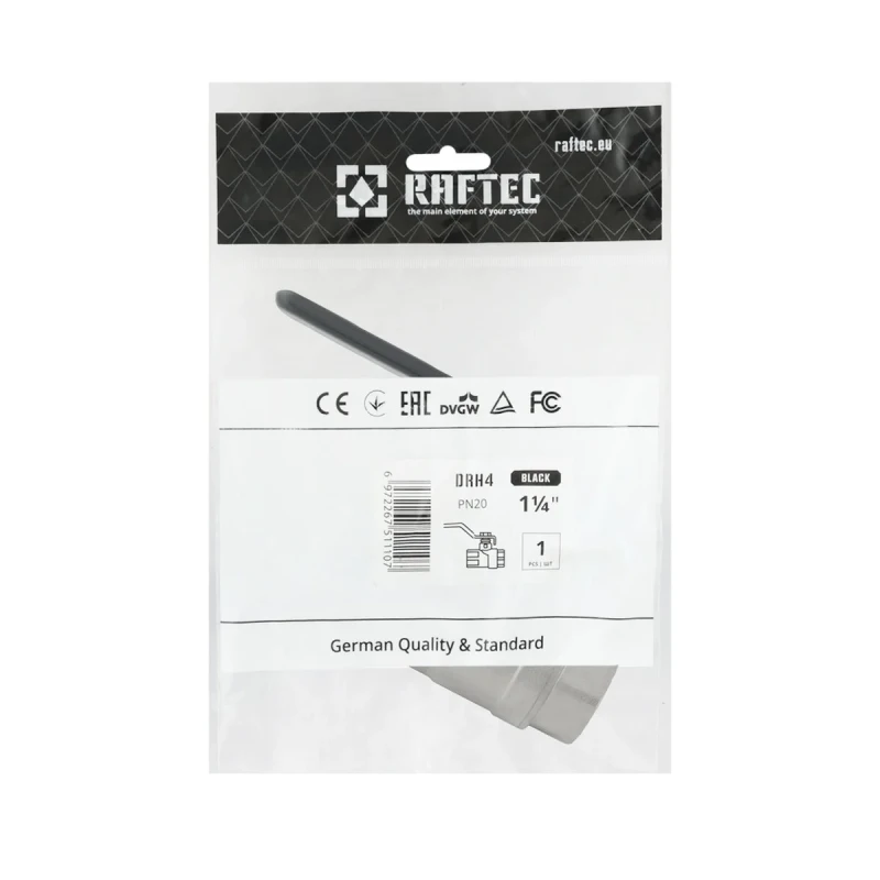 Кран кульовий Raftec BLACK PN20 ВВ 1 1/4