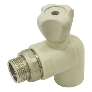 Кран з накидною гайкою кутовий ЭКО PN20 25мм 3/4 