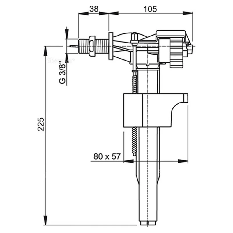 Впускний механізм Alcaplast A150-3/8