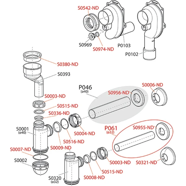 Сифон для писсуара Alcaplast A45A