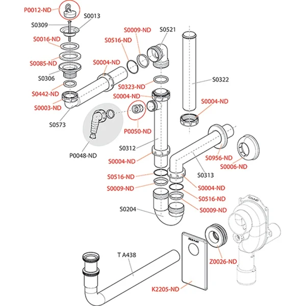 Сифон для умивальника Alcaplast A434