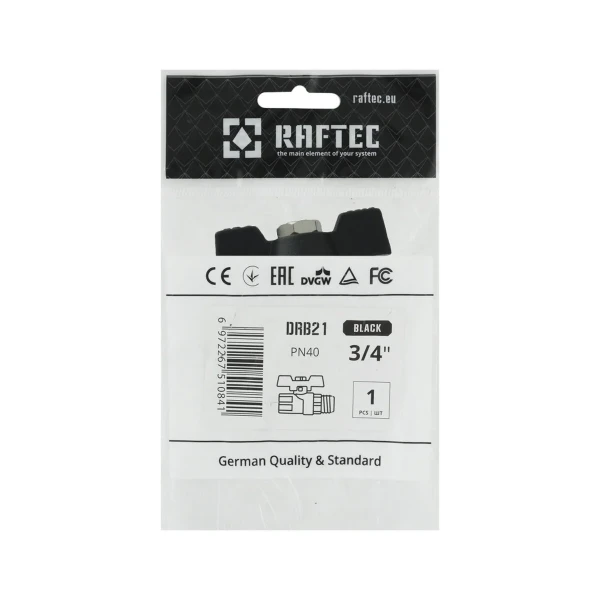 Кран кульовий Raftec BLACK PN40 ЗВ 3/4