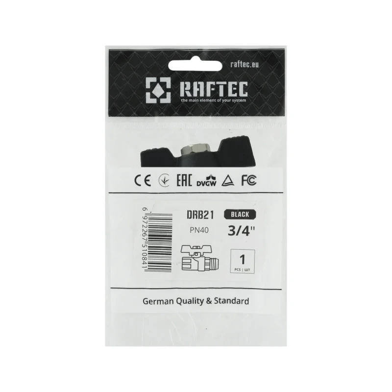 Кран кульовий Raftec BLACK PN40 ЗВ 3/4