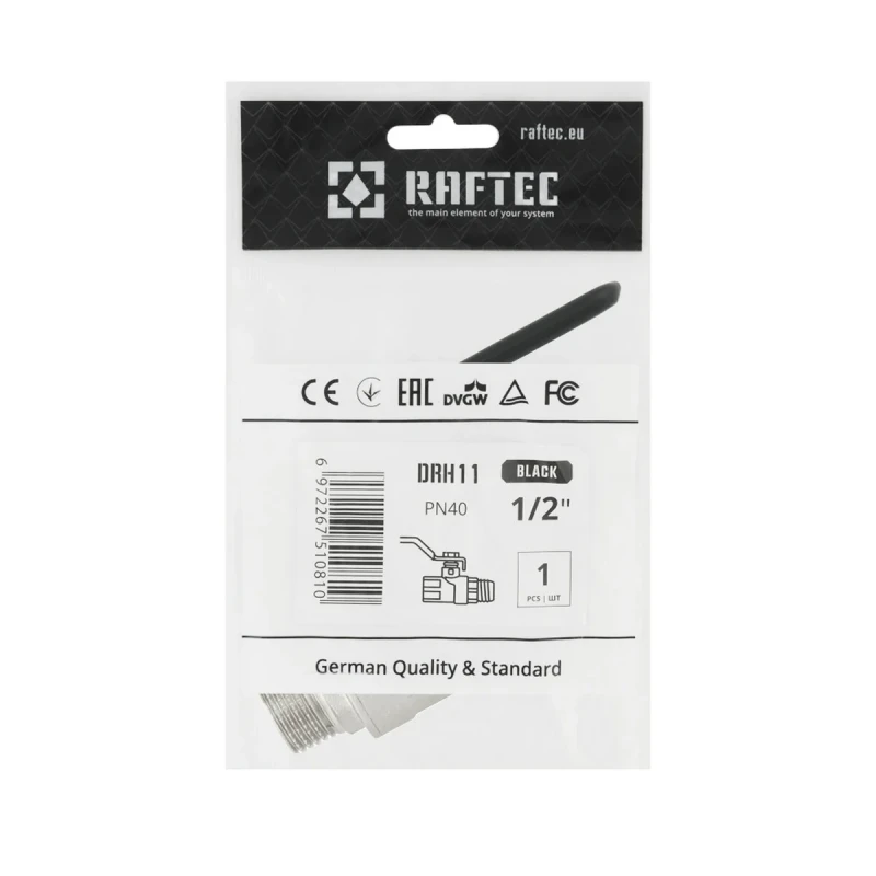 Кран шаровой Raftec BLACK PN40 ЗВ 1/2