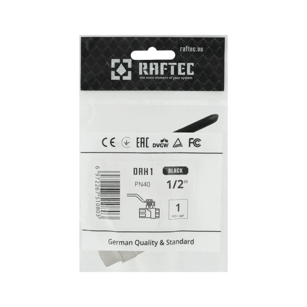Кран кульовий  Raftec BLACK PN40 ВВ 1/2