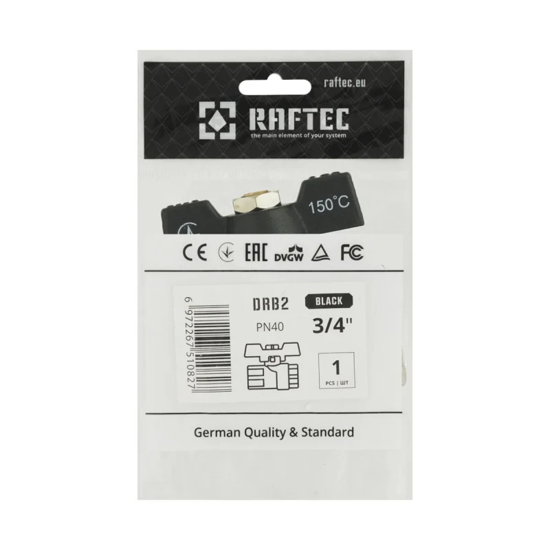 Кран шаровый Raftec BLACK PN40 ВВ 3/4
