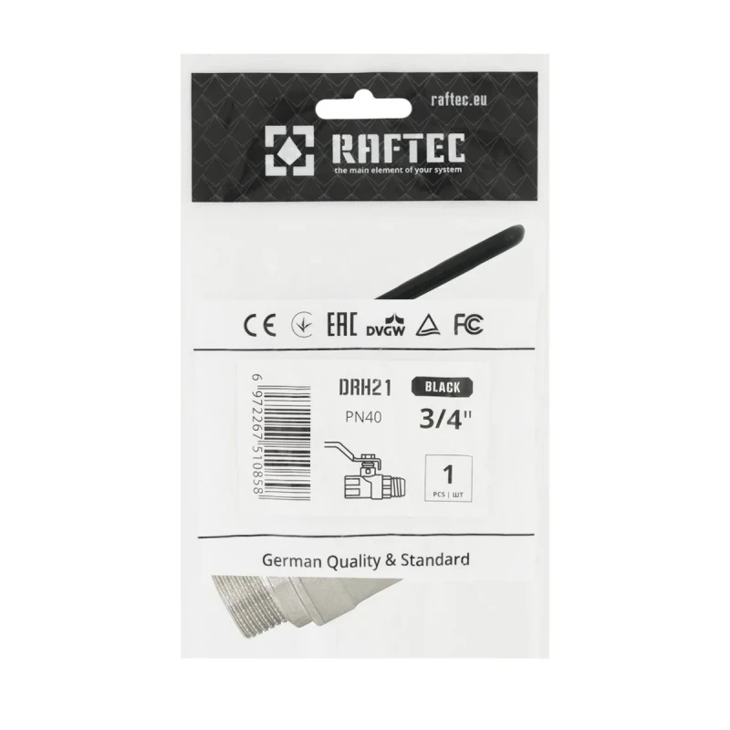 Кран шаровой Raftec BLACK PN20 ЗВ 3/4