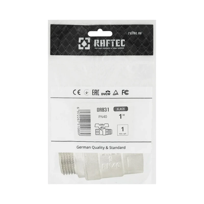 Кран кульовий Raftec BLACK PN40 ЗВ 1