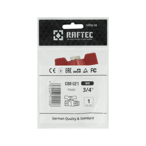 Кран кульовий Raftec RED PN40 ЗВ 3/4