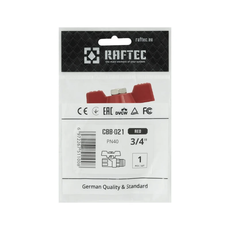 Кран кульовий Raftec RED PN40 ЗВ 3/4
