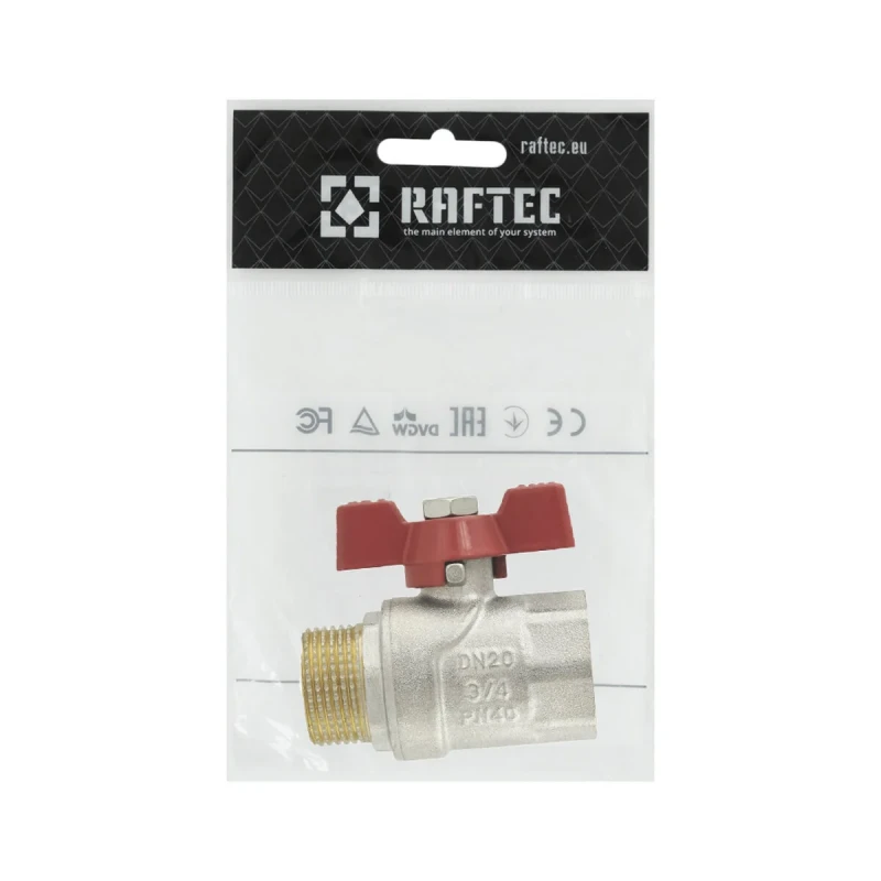 Кран кульовий Raftec RED PN40 ЗВ 3/4