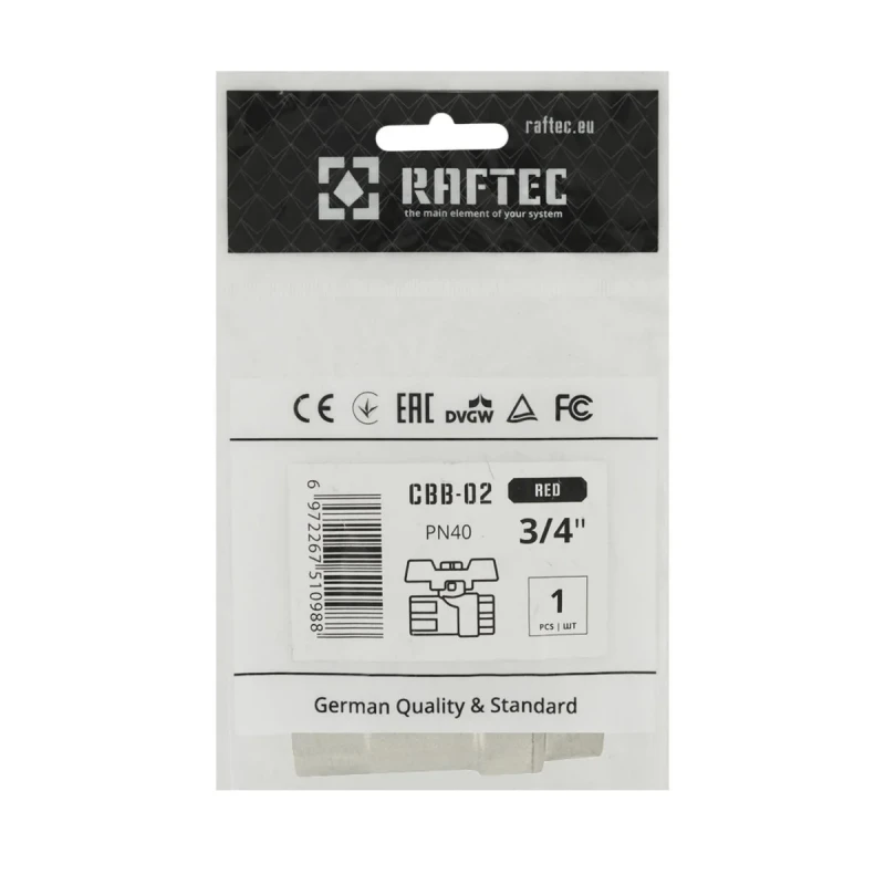 Кран кульовий Raftec RED PN40 ВВ 3/4