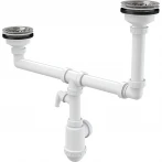 Сифон для сдвоенной мойки Alcaplast A454P