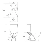 Унитаз-компакт Cersanit ARTECO New Clean On 011 вертикальний/нижній/дюропласт/мікроліфт