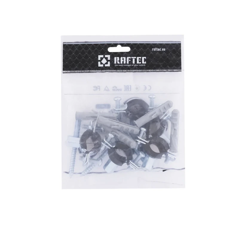 Хомут трубний Raftec (гайка М8+шуруп) 3/8