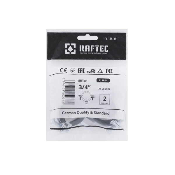 Хомут трубный Raftec ((гайка (М8+10)+шуруп) 3/4