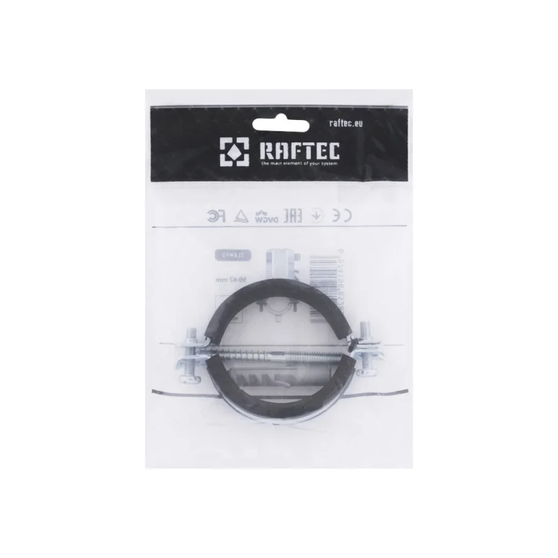 Хомут трубный Raftec (гайка (М8+10)+шуруп) 2