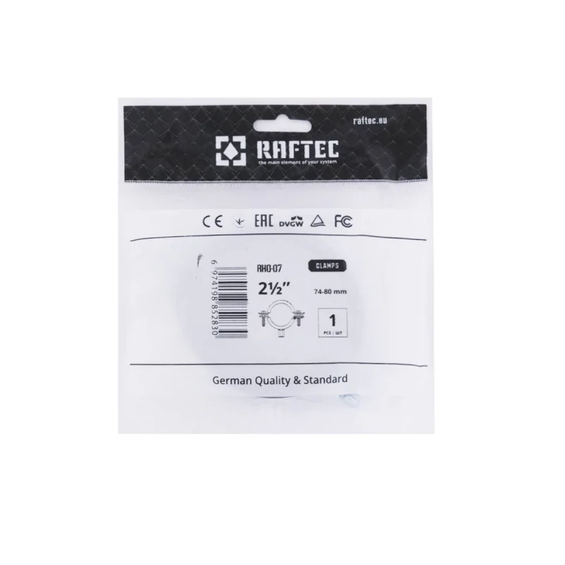 Хомут трубний Raftec (гайка (М8+10)+шуруп) 2 1/2