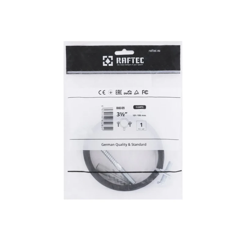 Хомут трубний Raftec (гайка (М8+10)+шуруп) 3 1/2