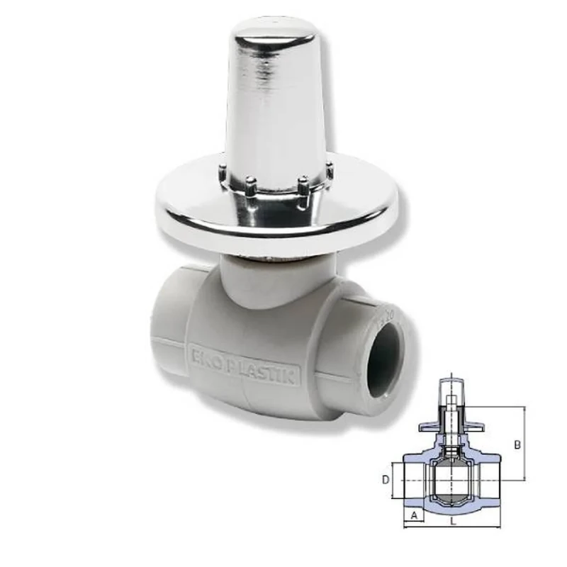 Кран шаровий під штукатурку PPR Ekoplastik 20мм SVEKPLK020