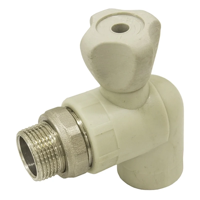 Кран з накидною гайкою кутовий ЭКО PN20 25мм 3/4 