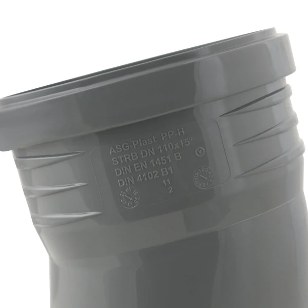 Колено ASG HTR ф110 мм x15°