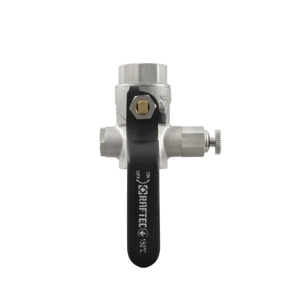 Кран кульовий з дренажем Raftec BLACK DN15 1/2