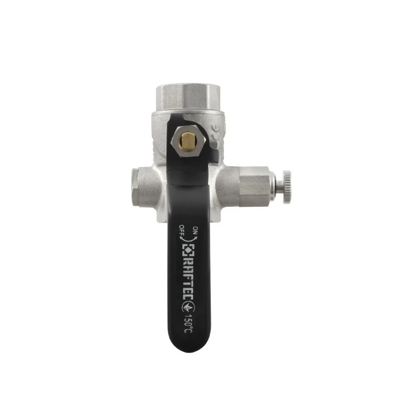 Кран кульовий з дренажем Raftec BLACK DN15 1/2