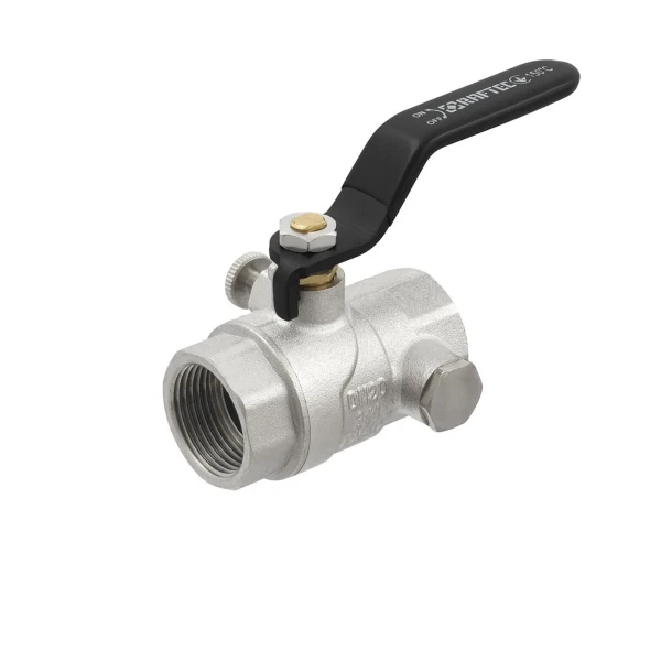 Кран кульовий з дренажем Raftec BLACK DN20 3/4