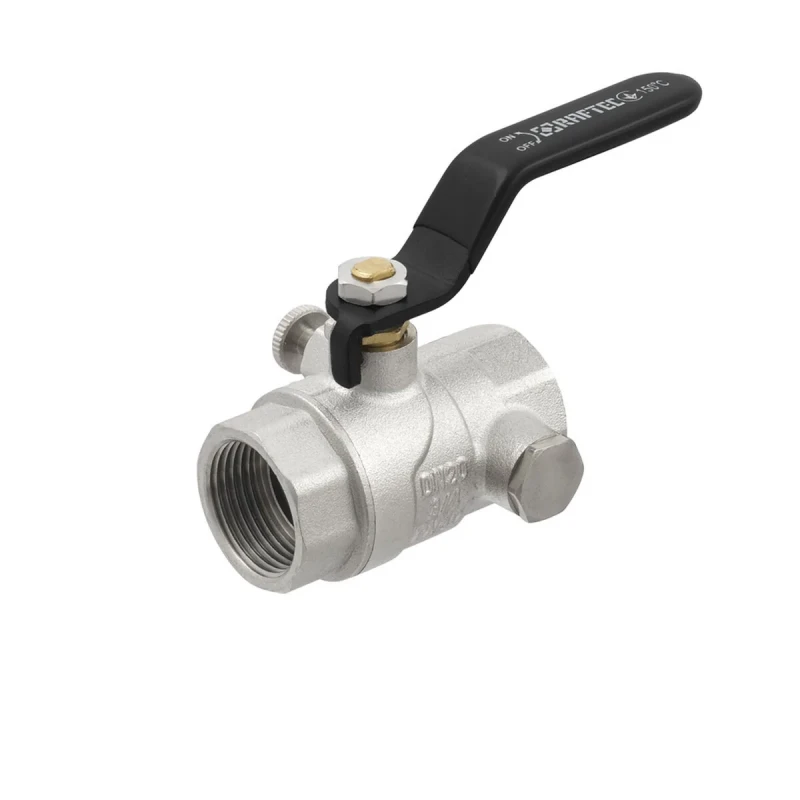 Кран кульовий з дренажем Raftec BLACK DN20 3/4