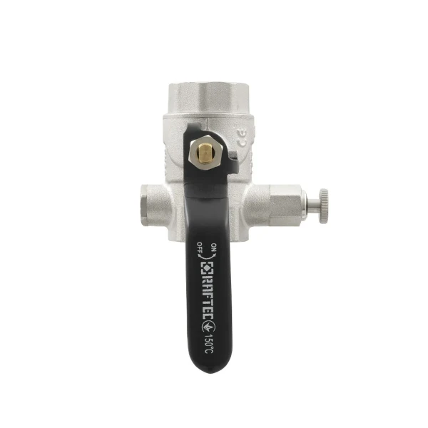 Кран кульовий з дренажем Raftec BLACK DN20 3/4