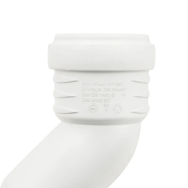 Колено внутреннее бесшумное ASG S-LINE ф 50мм x45°