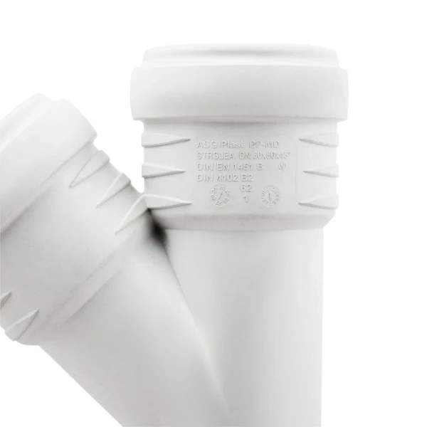 Тройник внутренний бесшумный ASG S-LINE ф 50мм x45°