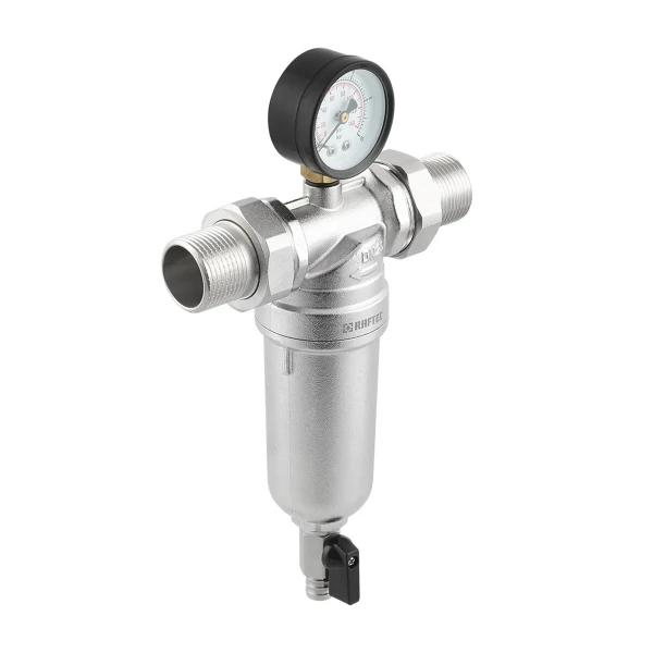 Самопромивний фільтр з манометром для гарячої води 1