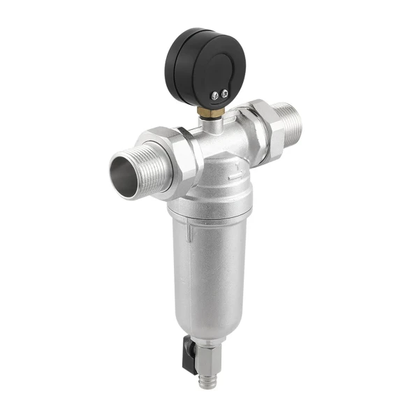 Самопромивний фільтр з манометром для гарячої води 1