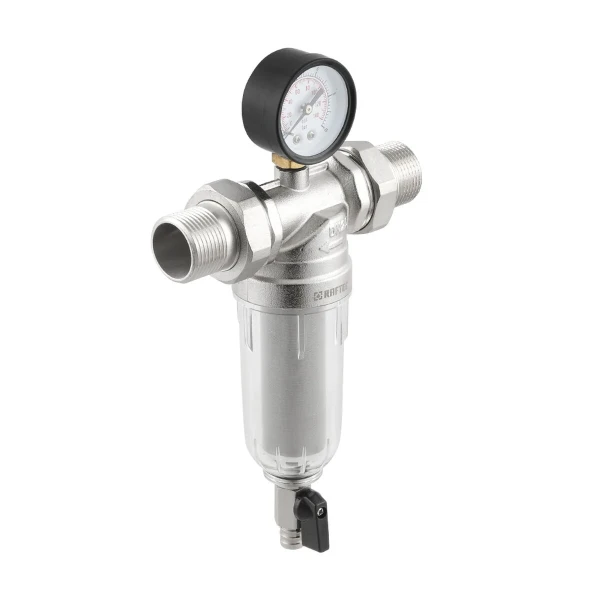 Самопромивний фільтр з манометром для холодної води 1