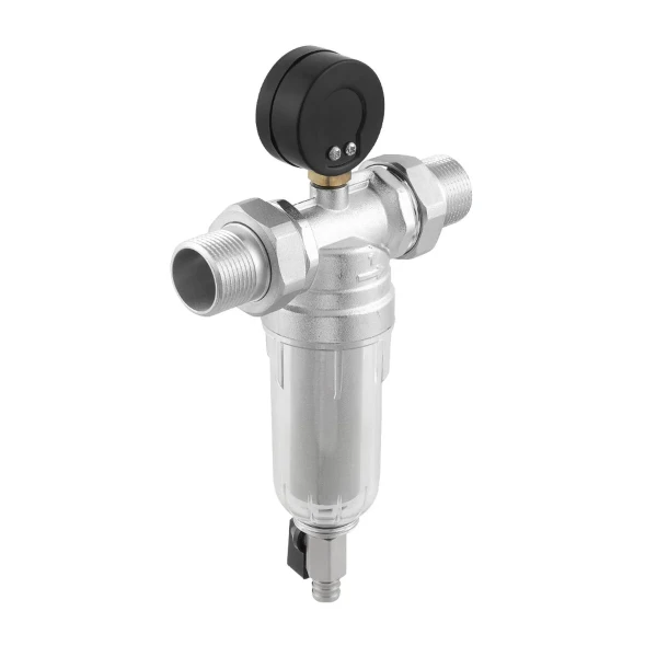 Самопромивний фільтр з манометром для холодної води 1