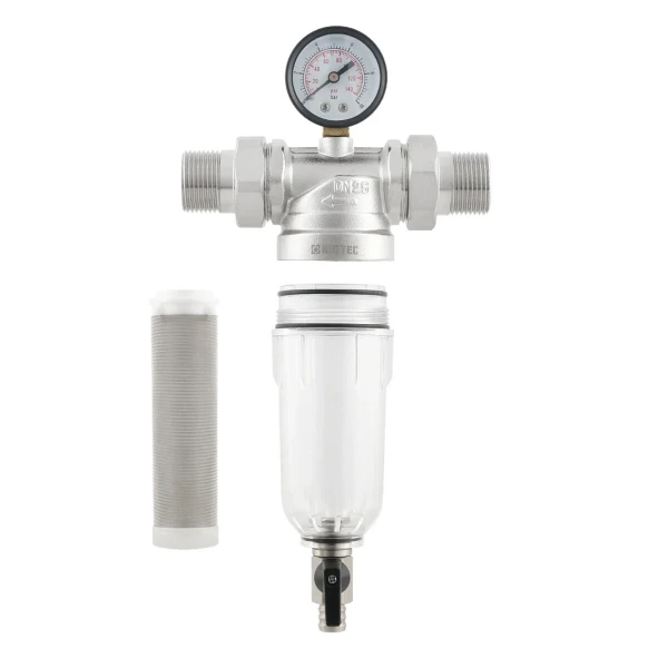 Самопромивний фільтр з манометром для холодної води 1