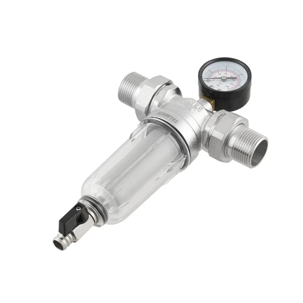 Самопромивний фільтр з манометром для холодної води 1