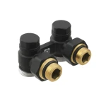 Вузол нижнього підключення радіатора Raftec BLACK кутовий 1/2