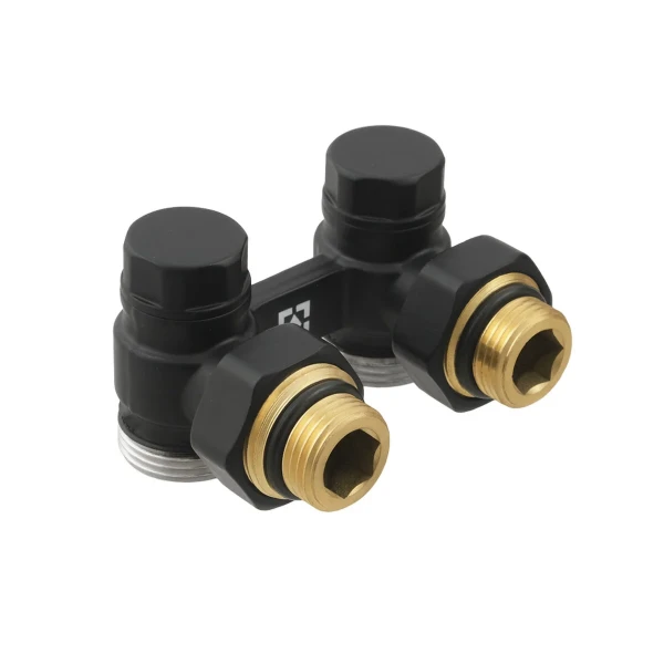 Вузол нижнього підключення радіатора Raftec BLACK кутовий 1/2