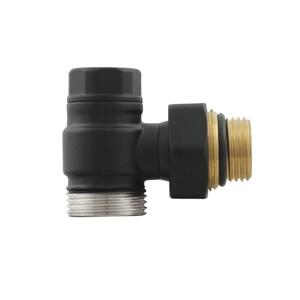 Вузол нижнього підключення радіатора Raftec BLACK кутовий 1/2