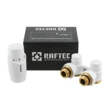 Термокомплект нижнего подключения угловой с термоголовкой Raftec WHITE DAHU11-W