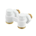 Термокомплект нижнего подключения угловой с термоголовкой Raftec WHITE DAHU11-W